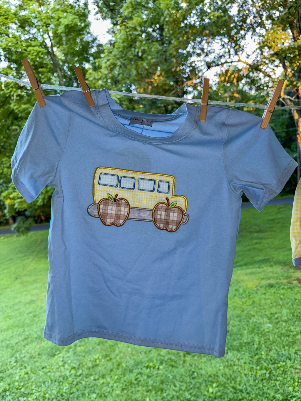 Blue Bus Applique Set