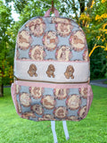 pink puppy embroidery backpack