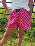 Lulu Mac Pink Checkered Shorts