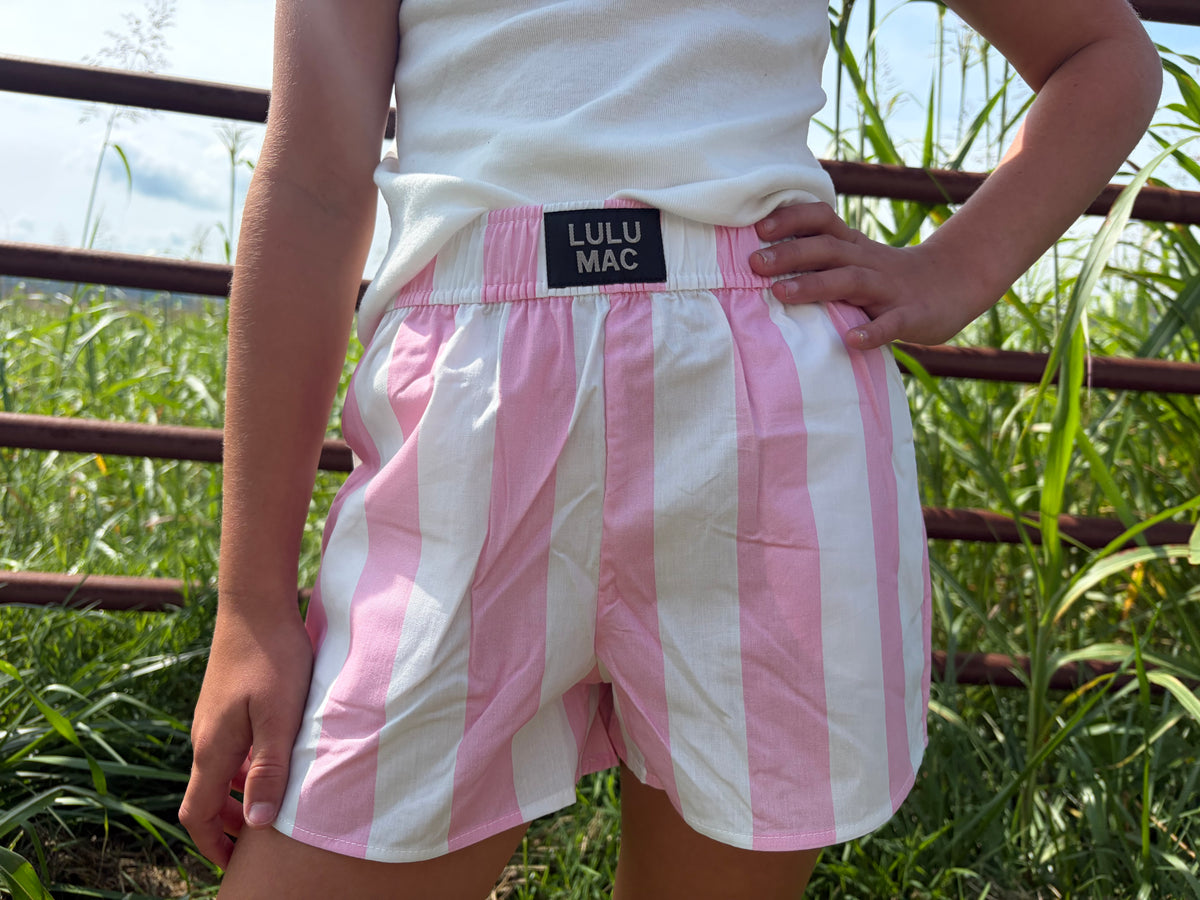 Lulu Mac Pink and White Stripped Shorts