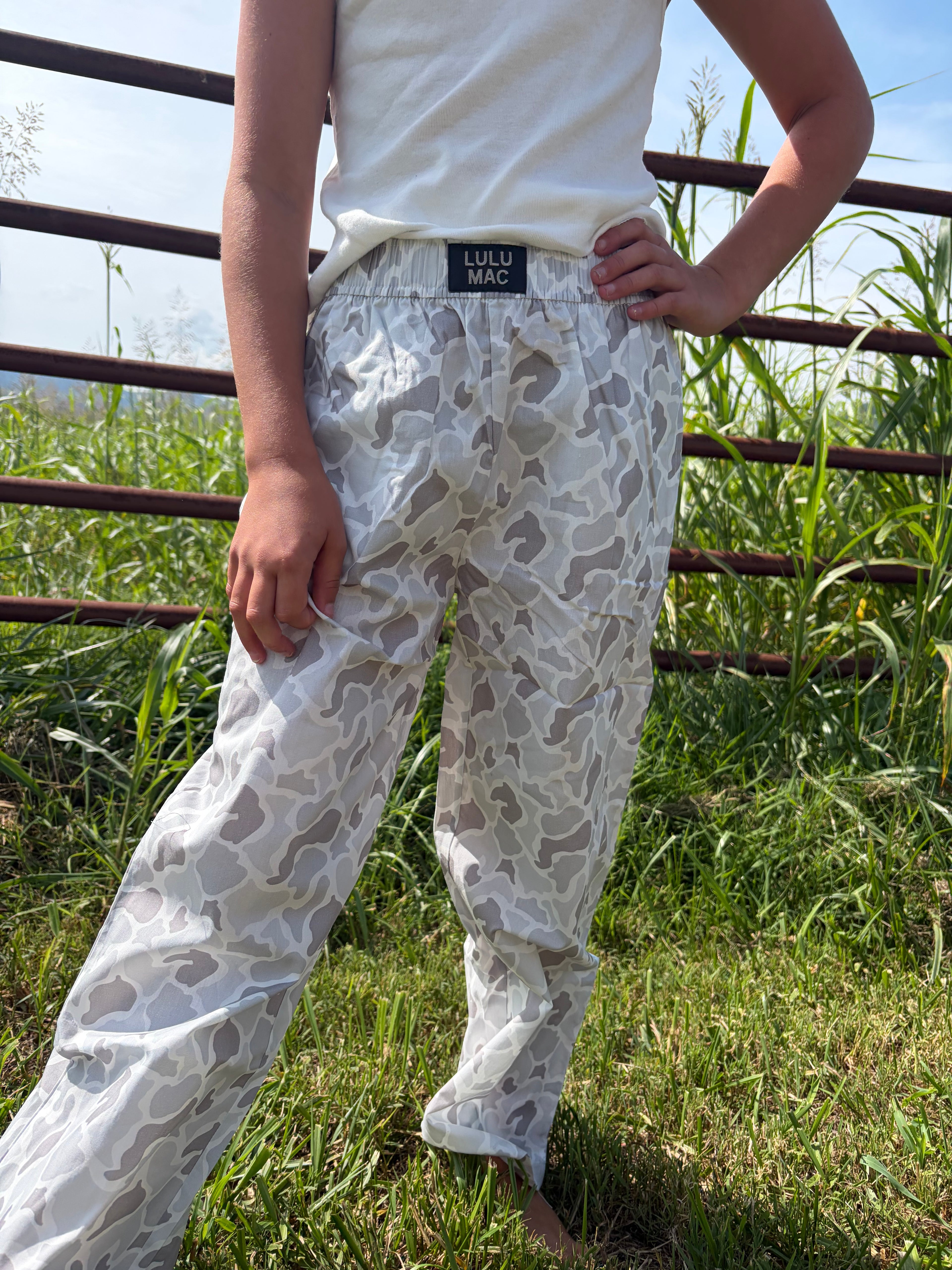 Lulu Mac White Camo Kids Pants