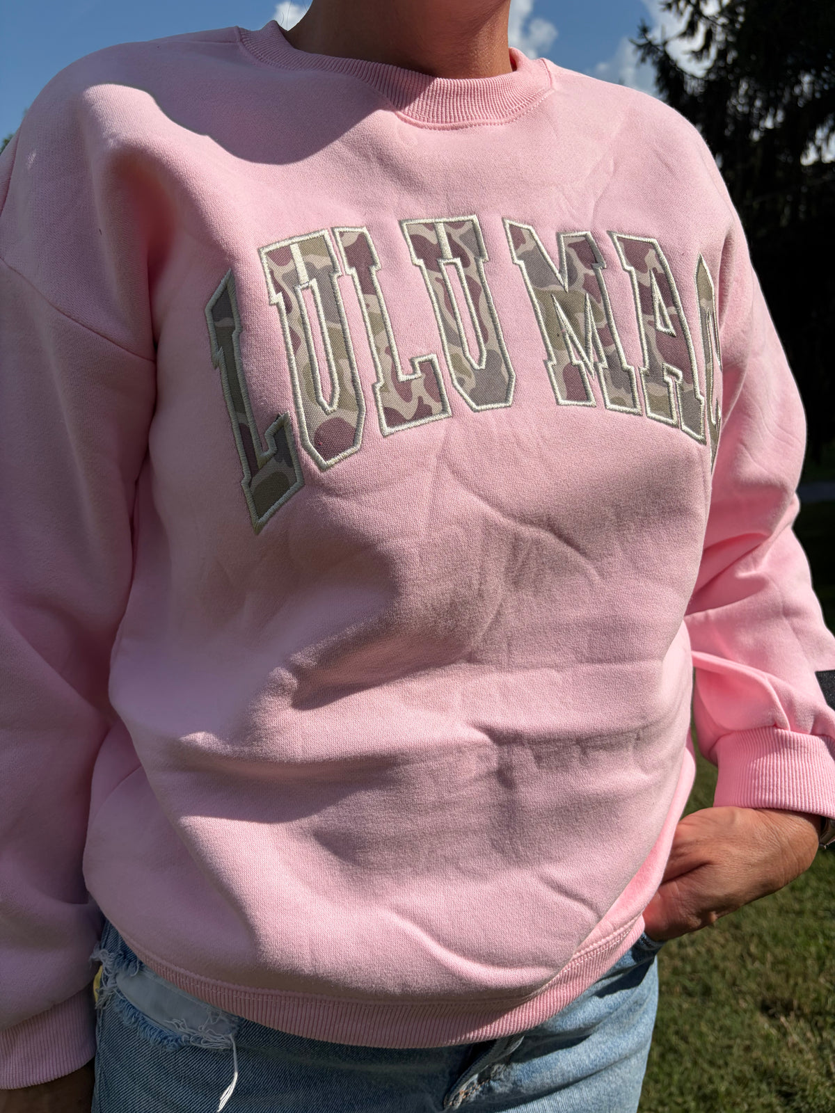 Pink Camo LuLu Mac Crewneck