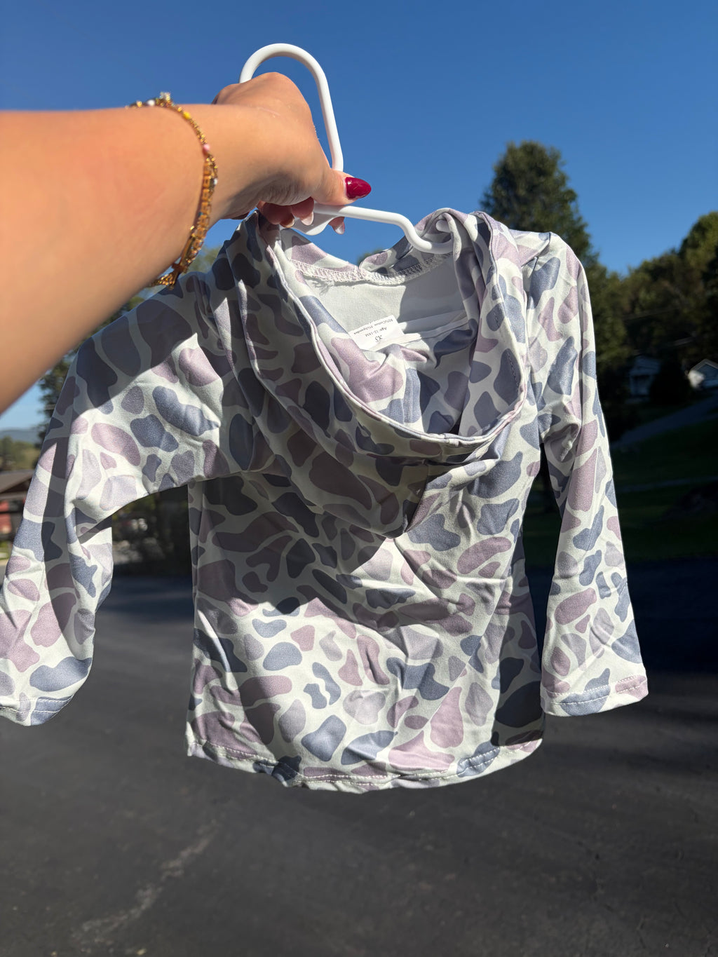 Hooded Long Sleeve Camo Shirt