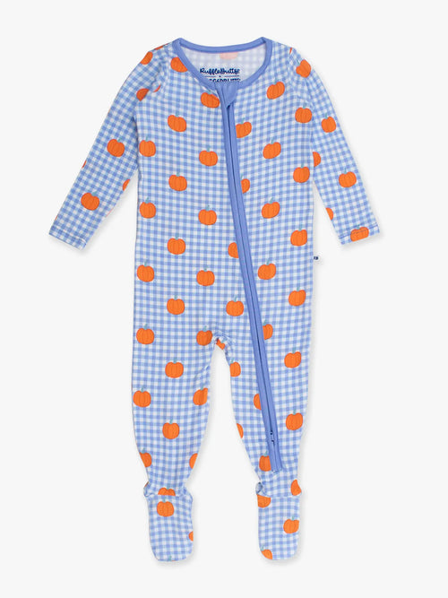 Blue Gingham Pumpkin Sleeper