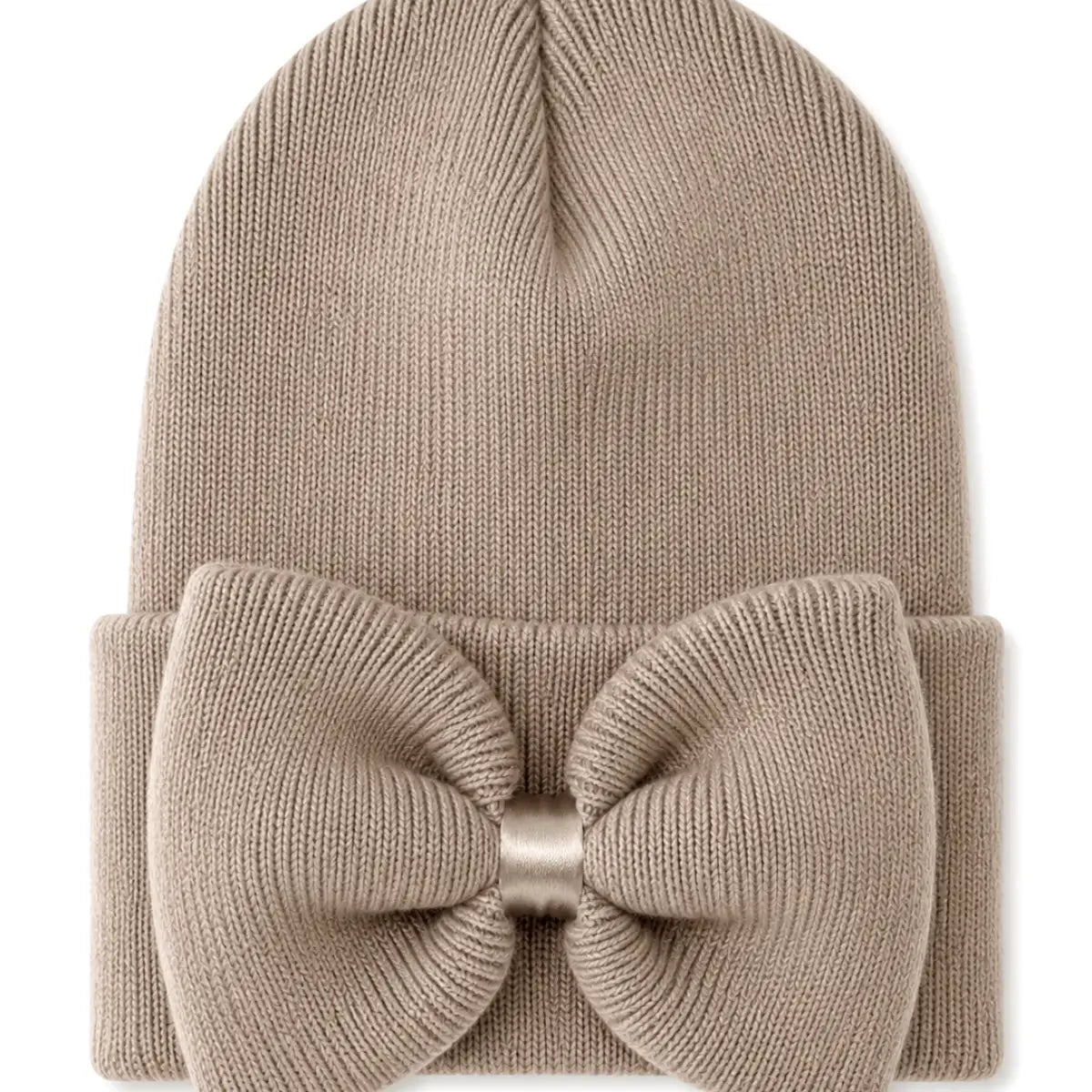 Tan Bow Beanie